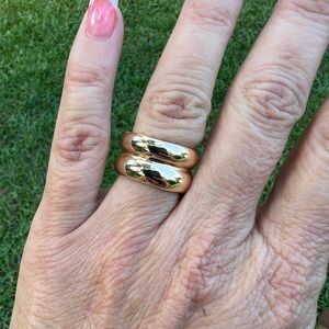 Goldtone Wide Double Band Ring 👠